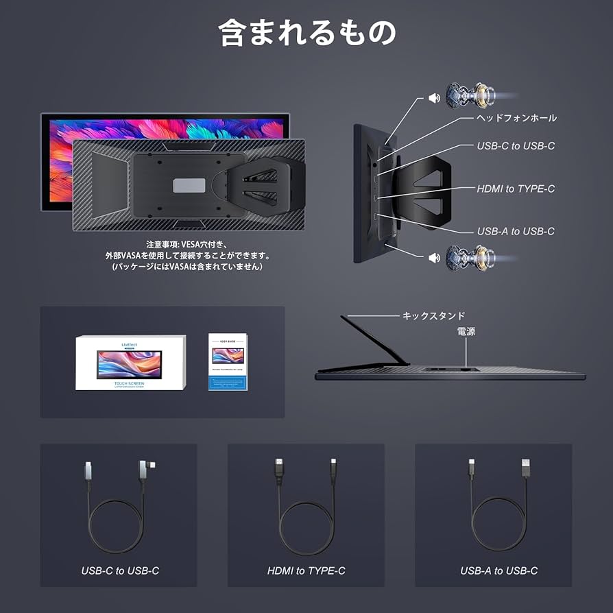 Amazon.co.jp: 12.1インチポータブルモニタータッチスクリーン